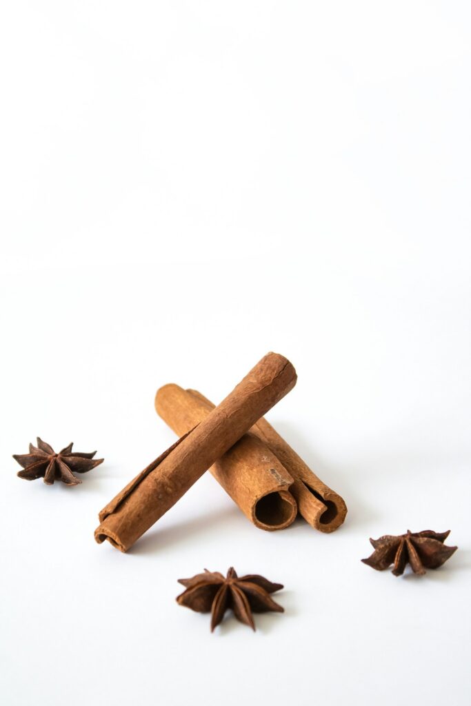 Cinnamon sticks and star anise, aromatic spice fragrance notes